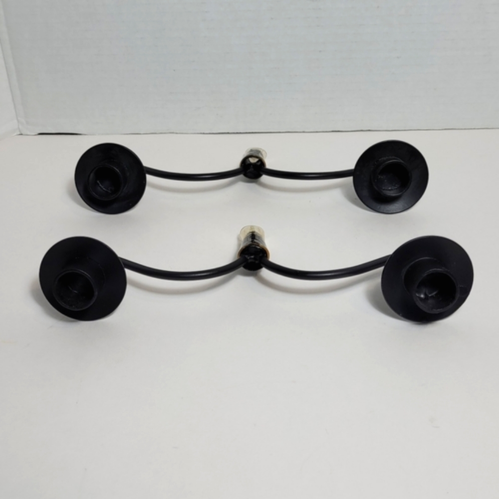 Vintage Wine Bottle Double Candleabra Candle Holders Set of Two - Picture 5 of 7